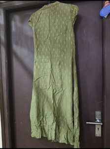 Stylish Olive Kurta with Gold Print