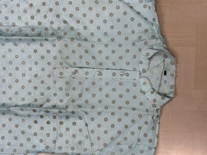 Men's Blue Kurta with White Pajama