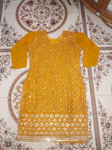 💛 Mustard Mirror Sharara Dress 💛
