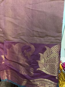 Elegant Purple &amp; Grey Sari