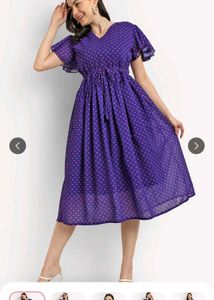 Cute Purple Heart Print Dress