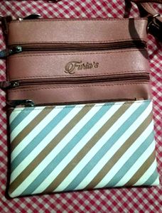Chic Crossbody Bag with Striped Detail
