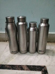Set of 4 Stainless Steel Water Bottles