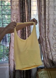 Butter Yellow Halter Neck Tank Top