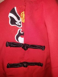 Red Oriental Mask Statement Top