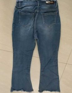 Frayed Hem Flare Jeans