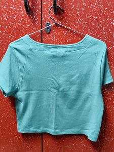 Brand New Teal Square Neck Cropped Top