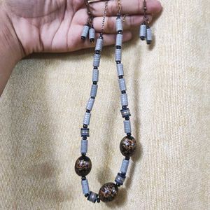 Handmade Beaded Necklace and Earrings Set