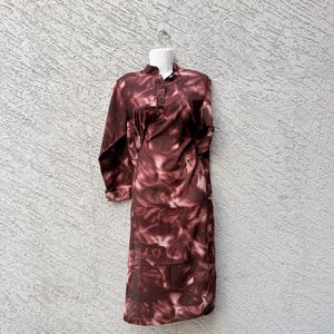 Maroon Tie-Dye Kurta
