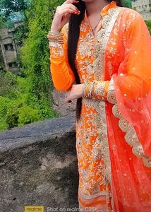 Garara Suit In Beautiful Orange Colour 🧡
