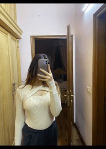 Urbanic Ribbed Knit Cutout Top