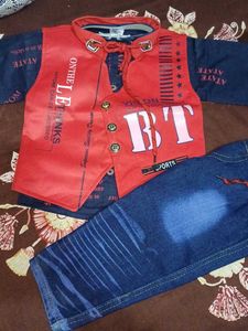 Baby Boy's Red & Blue Outfit