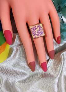 Sparkling Square Statement Ring