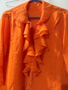 Orange Ruffled Blouse