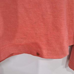 👚 | Cute Peach Long Sleeve Tee with Flower Design