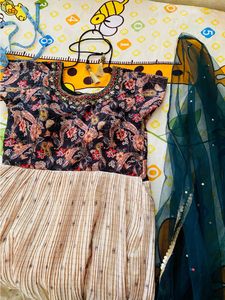 Ethnic Long Frock, Dupatta With Belt