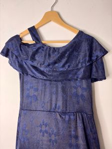 Elegant Navy Blue Floral Maxi Dress