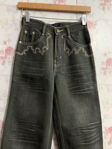 Dark Wash Jeans with Embroidery