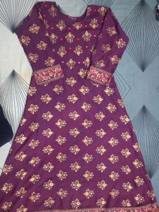 Purple Printed Kurta