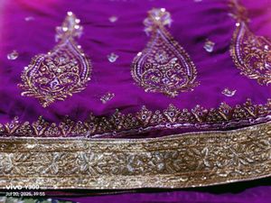 Purple Embroidered Saree with Blouse