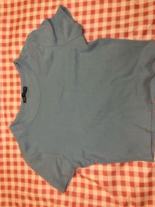 Blue Basic Cropped T-Shirt