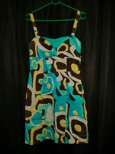Retro Abstract Print Mini Dress