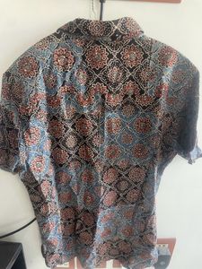 Taavi Ajrakh Hand Block Printed Pure Cotton Shirt
