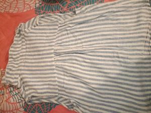 Striped Sleeveless Button-Up Top