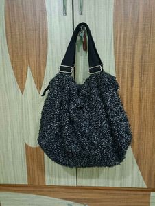 Chic Leopard Print &amp; Textured Shoulder Bag