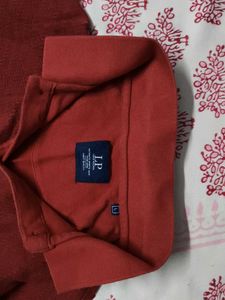 Louis Philippe Men Classic Red Polo T-shirt