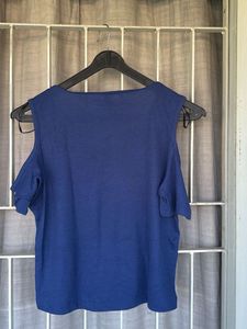 Blue Cold Shoulder "Nostalgia" Top