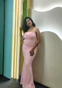 Elegant Pink Ruched Bodycon Dress