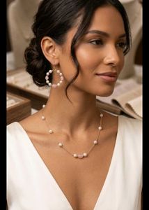 Elegant Pearl & Rose Quartz Necklace Set
