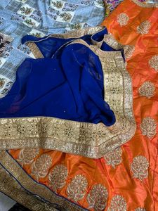 Orange Embroidered Lehenga Choli Set