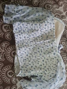 Floral Puff Sleeve Top (Padded)