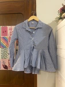 Chic Striped Peplum Top