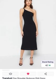 Trendyol  Black One-Shoulder Midi Dress