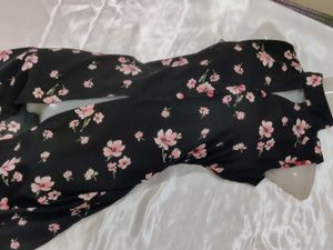 Floral Print High Neck Slit Kurta