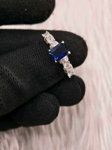 Elegant Blue Stone Ring 925 silver