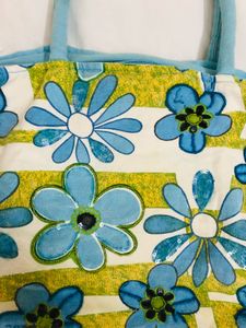 Floral Embellished Tote Bag