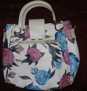 White Floral Bow Handbag+freegift 🎁🎀