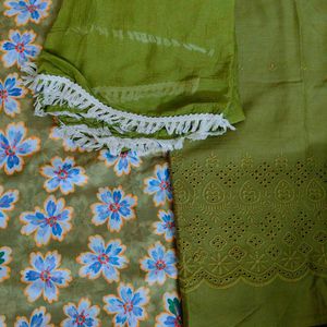 Elegant unstitched cotton dress material,suit