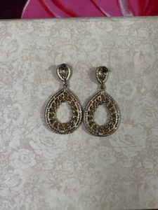 Pink &amp; Gold Statement Earrings