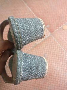 Sparkly Wedge Mules