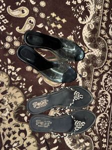 Chic Black Transparent Strap Sandals & Flip-Flops