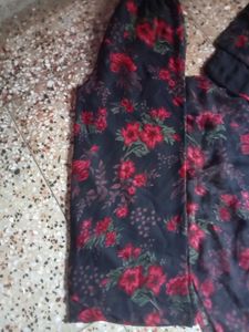 Floral Print Frock Set with plazzo