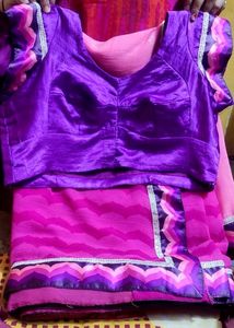Satin Border Saree With Blouse