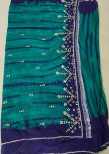 Elegant Teal &amp; Purple Saree like new