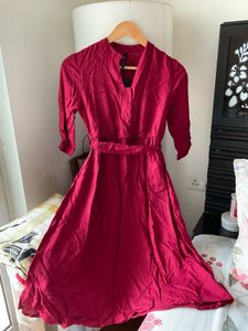 Red Dress with Belt