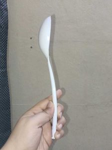 White Melamine Serving Dish with Spoon